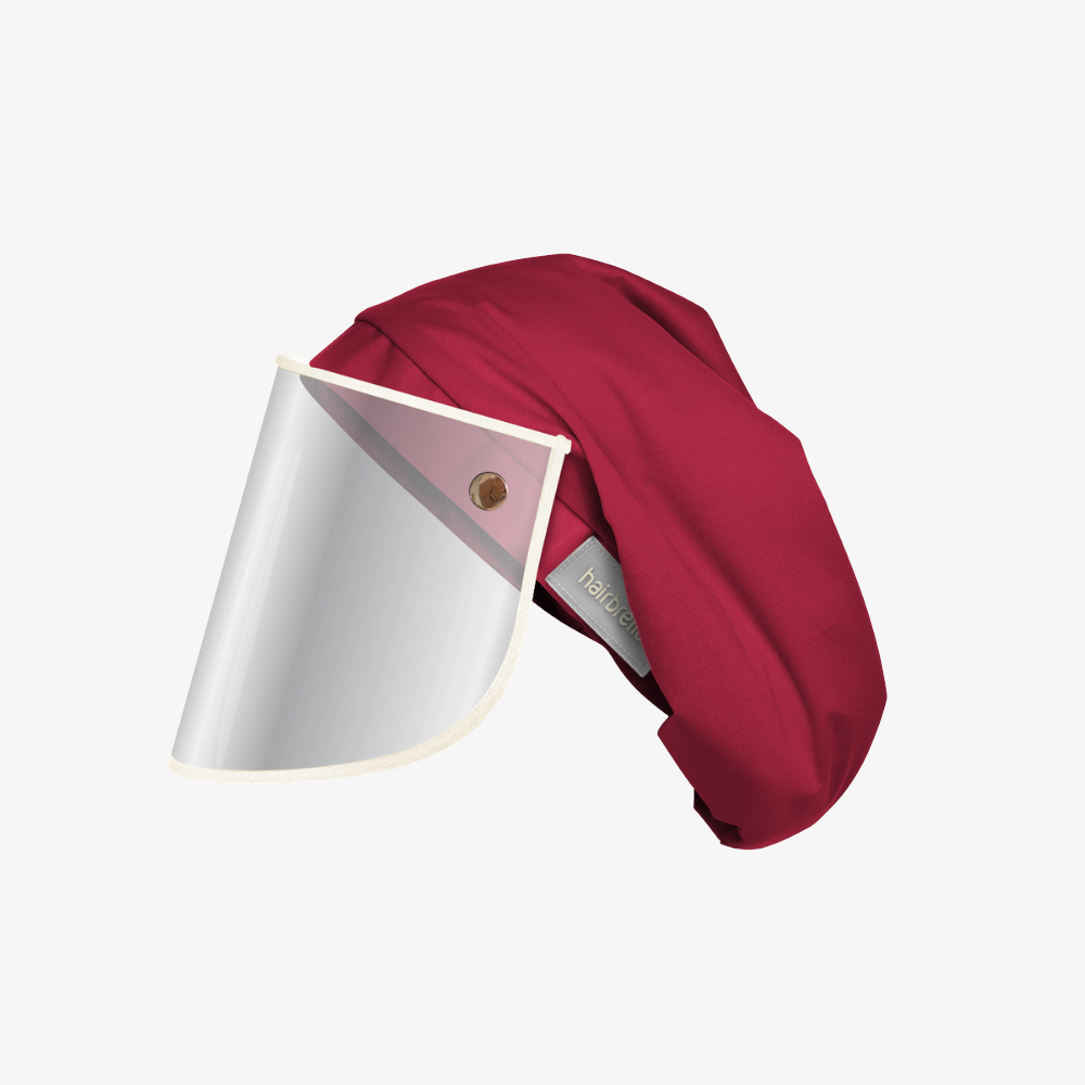 <span>Hairbrella Pro XL Rain Hat</span> + Face Shield - Cranberry